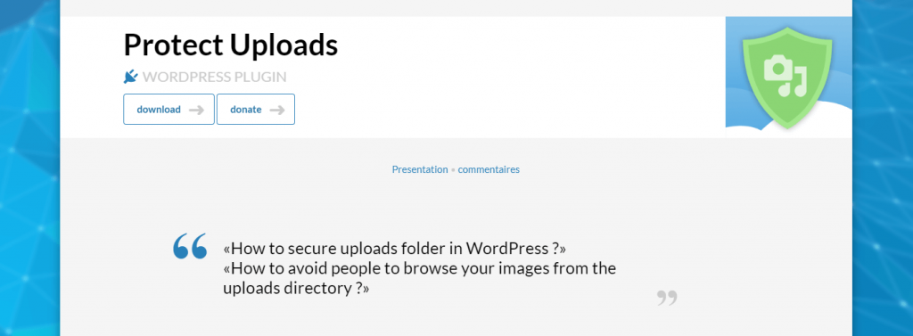 The Protect Uploads WordPress plugin
