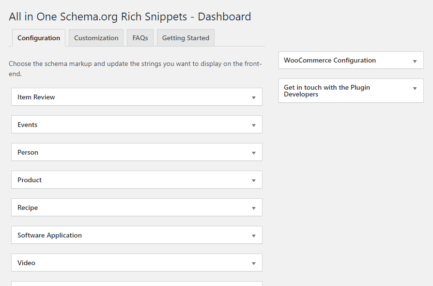 All in One Schema.org Rich Snippets Dashboard