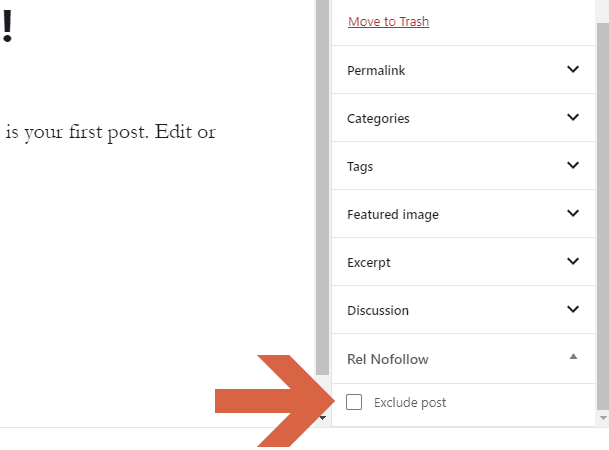 How to exclude post using the Rel NoFollow plugin