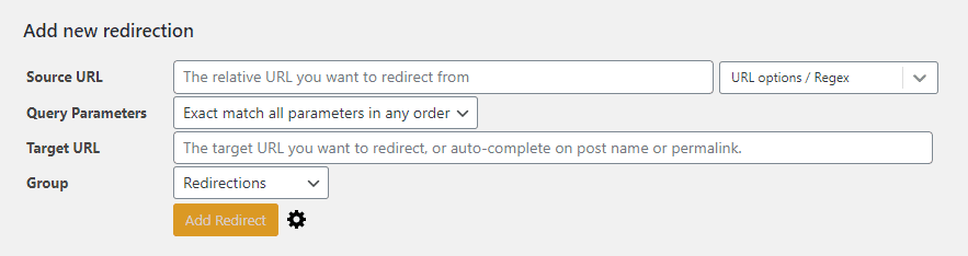 Redirection - Add new redirection